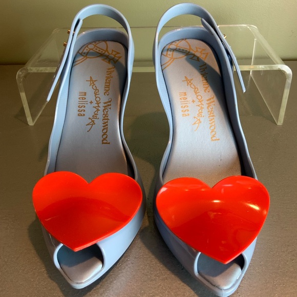 Vivienne Westwood Shoes - Vivienne Westwood Anglomania Slingback Peep-Toe with Red Heart Accents 8
